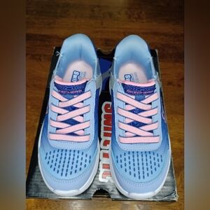 Skechers Kids Light Blue and Pink Sneakers